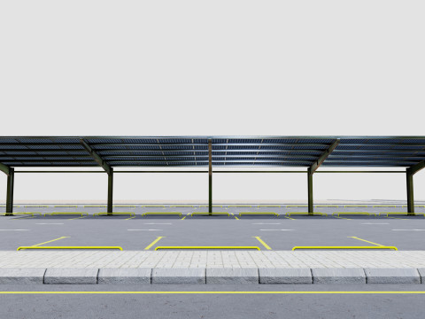 L TypeSolar Carport 3D Модель
