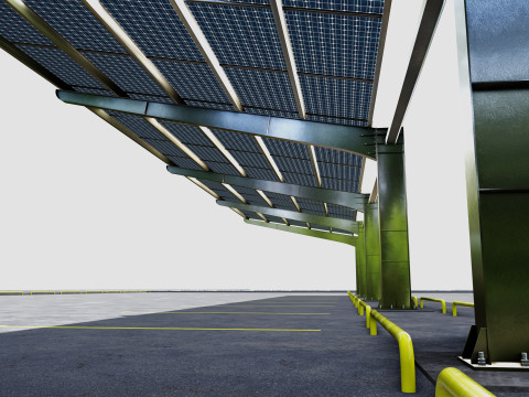 L TypeSolar Carport 3D Модель