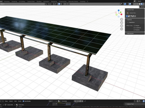 L TypeSolar Carport 3D Модель