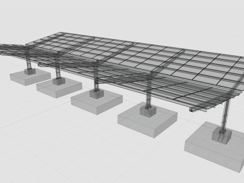 Y TypeSolar Carport 3D 모델