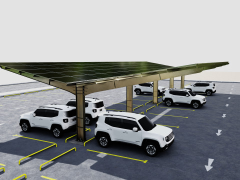 Y TypeSolar Carport 3D 모델