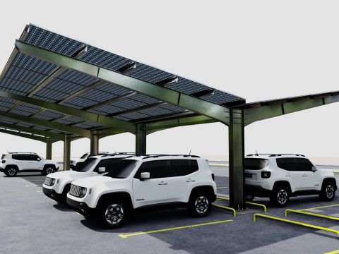 Y TypeSolar Carport 3D 모델