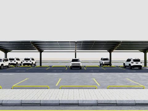 Y TypeSolar Carport 3D 모델
