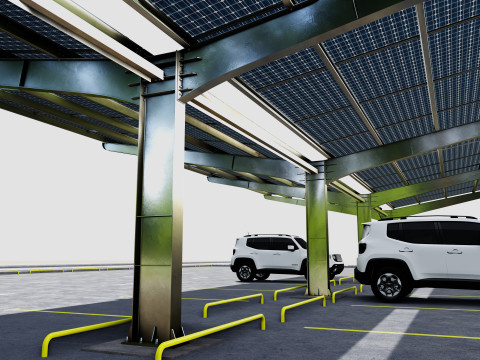 Y TypeSolar Carport 3D 모델
