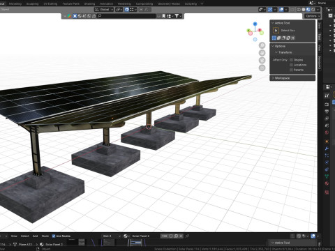 Y TypeSolar Carport 3D 모델