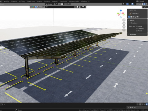 Y TypeSolar Carport 3D 모델