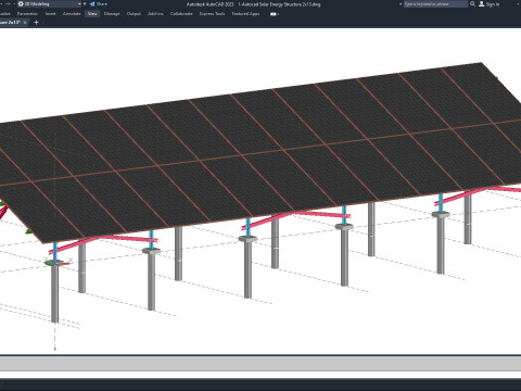 Autocad - Solar Energy Structure 3D Model