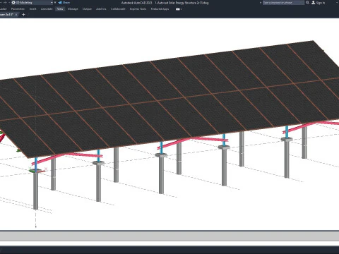 Autocad - Struktura energii słonecznej Model 3D