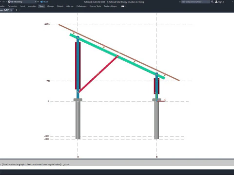 Autocad - Solar Energy Structure 3D Model