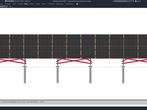 Autocad - Solar Energy Structure 3D Model