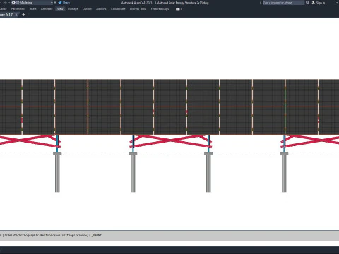 Autocad - Solar Energy Structure 3D Model