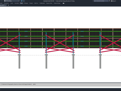 Autocad - Solar Energy Structure 3D Model