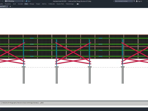 Autocad - Solar Energy Structure 3D Model
