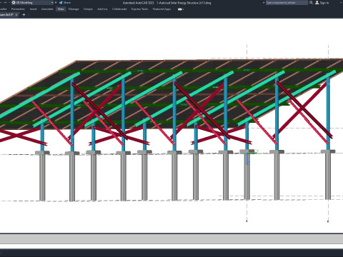 Autocad - Solar Energy Structure 3D Model
