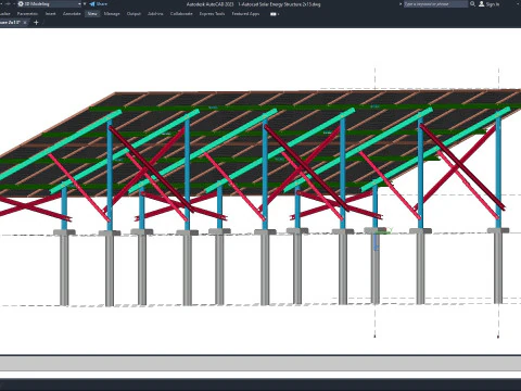Autocad - Solar Energy Structure 3D Model
