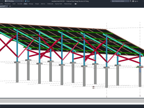 Autocad - Solar Energy Structure 3D Model