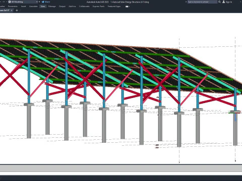 Autocad - Solar Energy Structure 3D Model
