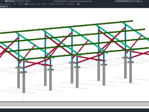 Autocad - Solar Energy Structure 3D Model
