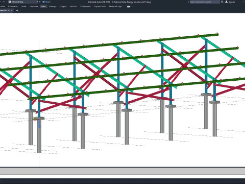 Autocad - Solar Energy Structure 3D Model