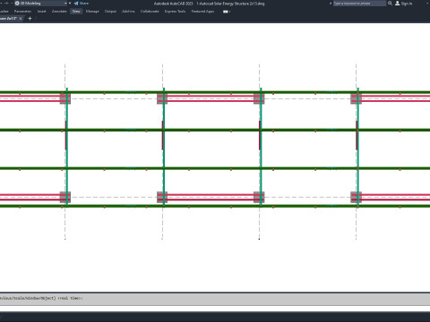 Autocad - Solar Energy Structure 3D Model