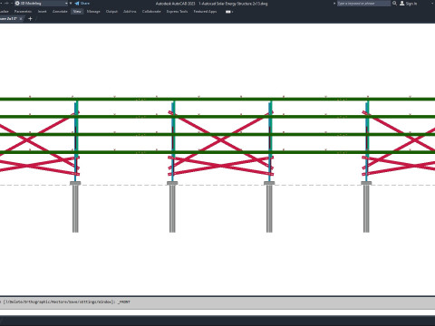 Autocad - Solar Energy Structure 3D Model