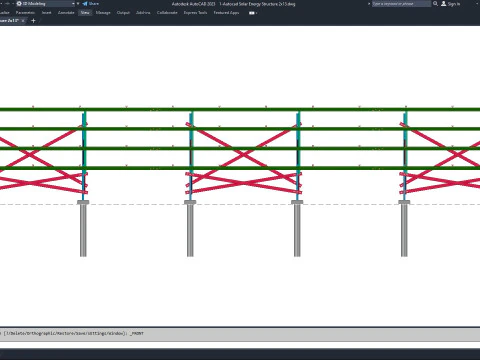 Autocad - Solar Energy Structure 3D Model