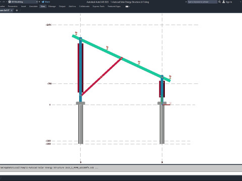 Autocad - Solar Energy Structure 3D Model