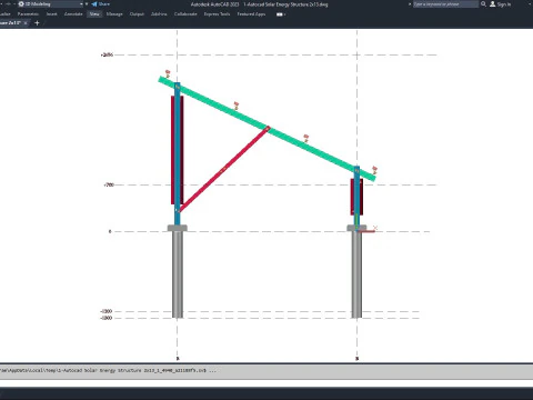 Autocad - Solar Energy Structure 3D Model
