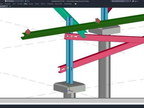 Autocad - Solar Energy Structure 3D Model