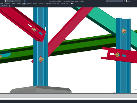 Autocad - Solar Energy Structure 3D Model