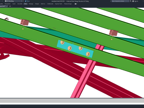 Autocad - Solar Energy Structure 3D Model