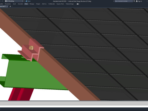 Autocad - Solar Energy Structure 3D Model