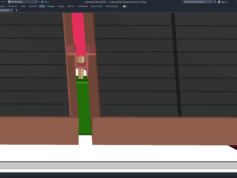 Autocad - Solar Energy Structure 3D Model