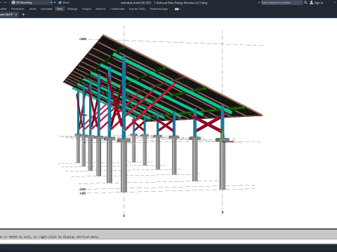 Autocad - Solar Energy Structure 3D Model