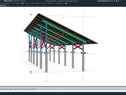 Autocad - Solar Energy Structure 3D Model