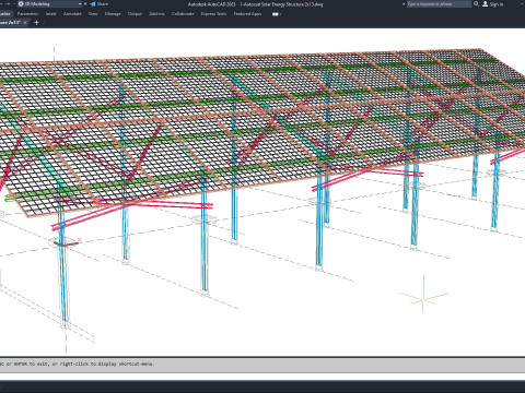 Autocad - Solar Energy Structure 3D Model