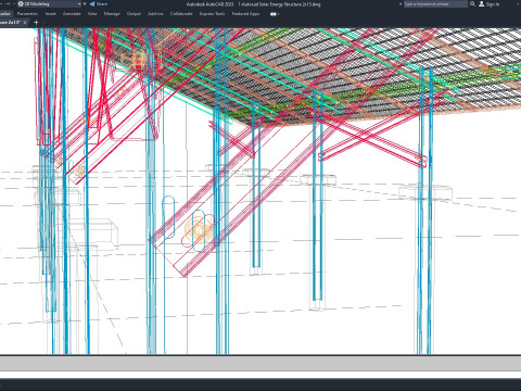 Autocad - Solar Energy Structure 3D Model