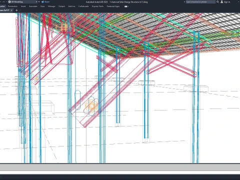 Autocad - Solar Energy Structure 3D Model