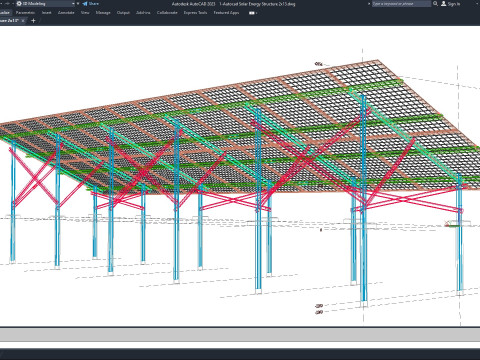 Autocad - Solar Energy Structure 3D Model