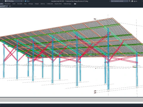 Autocad - Solar Energy Structure 3D Model