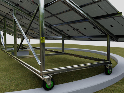 Solar Energy 360 Degree Manual Tracker System 3Dモデル