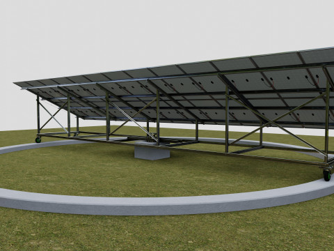 Solar Energy 360 Degree Manual Tracker System 3D-Modell