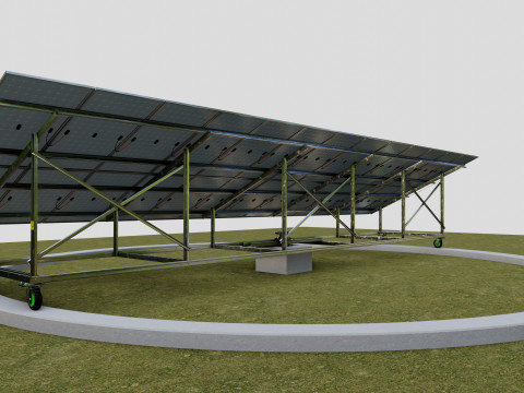 Solar Energy 360 Degree Manual Tracker System 3D-Modell