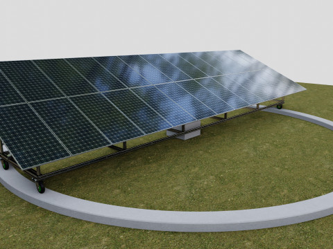 Solar Energy 360 Degree Manual Tracker System 3D-Modell