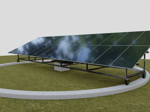 Solar Energy 360 Degree Manual Tracker System 3D-Modell