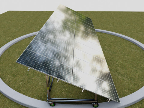 Solar Energy 360 Degree Manual Tracker System 3D-Modell