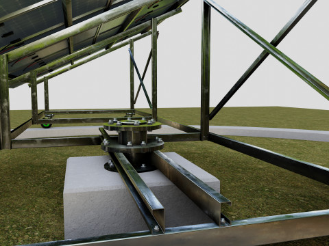 Solar Energy 360 Degree Manual Tracker System 3D-Modell