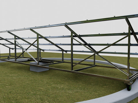 Solar Energy 360 Degree Manual Tracker System 3D-Modell