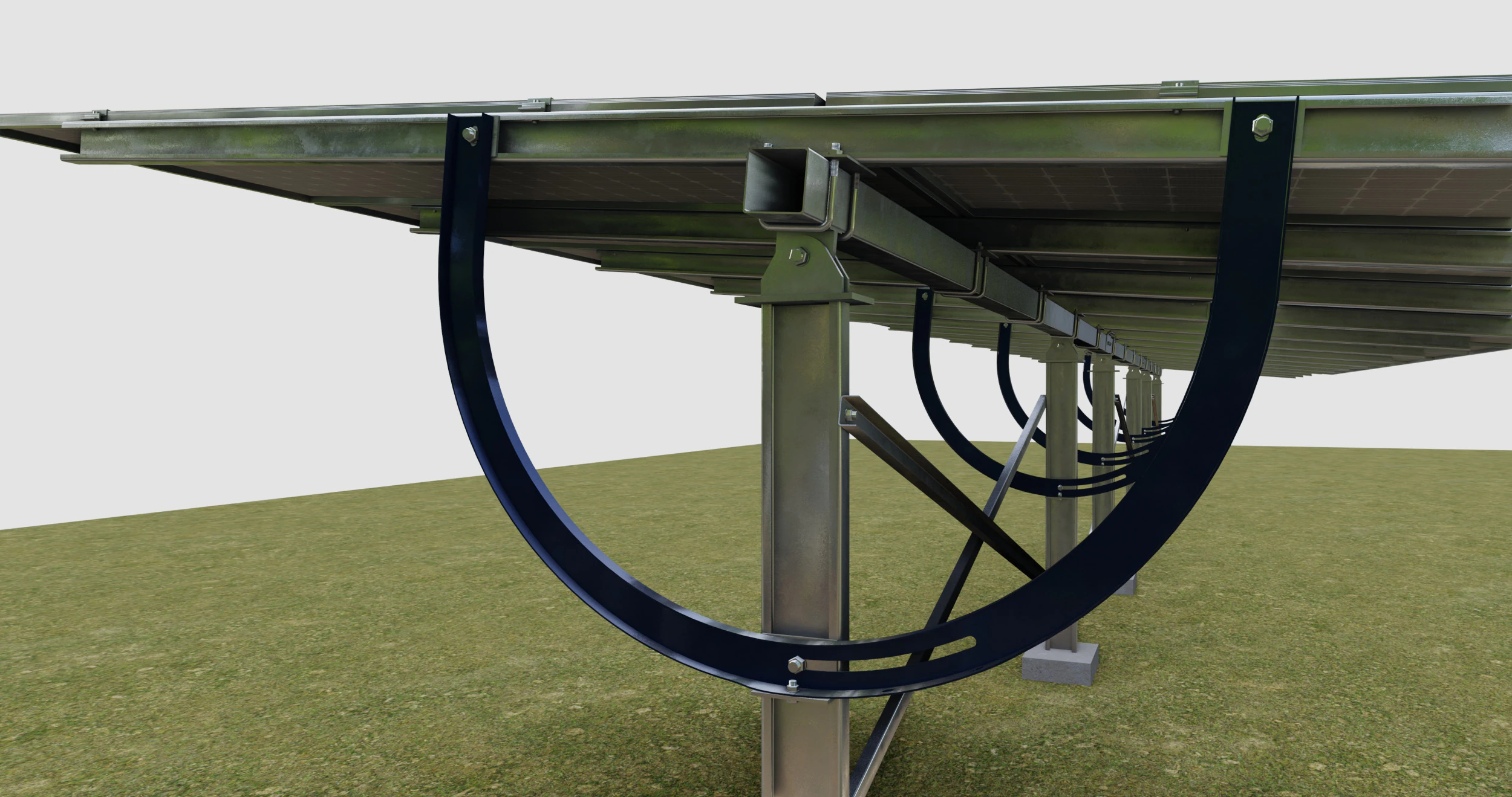 Manual Tracker Solar Energy Structure Type-1 3D Model .c4d .max .obj .3ds .fbx .stl .blend 