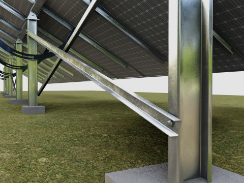 Manual Tracker Solar Energy Structure Type-1 3D मॉडल